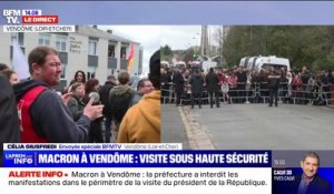"On ne peut pas parler donc on fait du bruit": Emmanuel Macron accueilli au bruit des casseroles à Vendôme, dans le Loir-et-Cher
