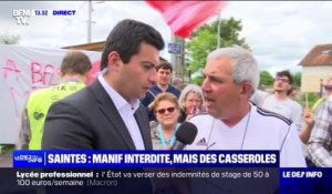 Saintes: "Il faut qu'Emmanuel Macron tienne compte de tout ce bruit qui est fait" affirme un manifestant