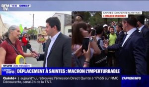 Emmanuel Macron à Saintes: "On est beaucoup à être prêts à l'embêter pendant quatre ans", confie cette manifestante