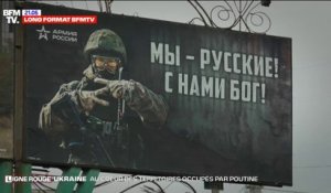 LIGNE ROUGE - À Lougansk, ville annexée par la Russie en septembre dernier, les panneaux publicitaires à la gloire du Kremlin ont fleuri