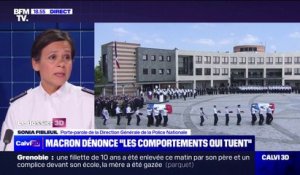 Hommage aux trois policiers décédés: "Nous sommes tous éprouvés dans nos rangs face à ce drame" admet Sonia Fibleuil (Direction Générale de la Police Nationale)