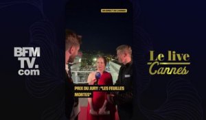 Le Live Cannes J-12: les acteurs du film "Les Feuilles mortes", prix du jury, répondent à BFMTV