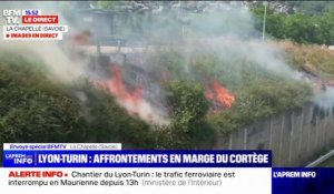 Lyon-Turin: un incendie se déclare en marge du cortège contre le projet de TGV