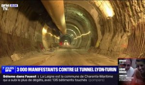 3 000 manifestants étaient présents dans la vallée de la Maurienne en Savoie contre le projet du tunnel Lyon-Turin