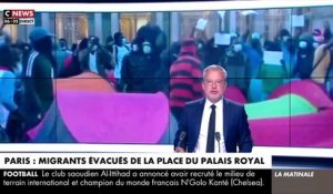 Des centaines des migrants qui avaient tenté de s'installer Place du Palais Royal évacués par les forces de l'ordre cette nuit, dans une ambiance tendue alors que des députés LFI étaient sur place