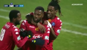 Quevilly-Rouen revient dans le match face à Laval : le but de Nazon en vidéo