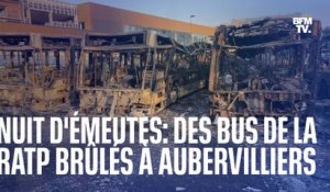 Une douzaine de bus de la RATP brûlés à Aubervilliers lors d'une troisième nuit de violences