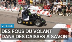 Les fous du volant ont dévalé la pente de Bayel... dans des caisses à savon