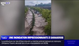 Après des pluies torrentielles, la ville de Saragosse en Espagne a été touchée par une impressionnante inondation