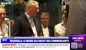 "Aucun commerçant de France ne devrait avoir peur": Bruno Le Maire à la rencontre de commerçants touchés par les émeutes à Marseille