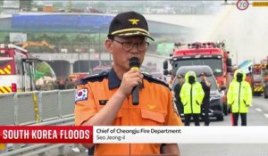Corée du Sud: Découvrez les images impressionnantes des fortes pluies qui ont provoqué inondations et glissements de terrain - Au moins 37 morts  et 9 disparus - Les secouristes recherchant des personnes piégées dans un tunnel