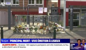 Mort d'un principal à Lisieux: des fleurs s'accumulent devant la grille du collège