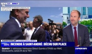 Incendie: Christophe Béchu, ministre de la Transition écologique, en déplacement à Saint-André, dans les Pyrénées-Orientales