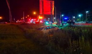 Accident route 132 à Sainte-Catherine le 18 août 2023 (Vidéo : Le Reflet - Erick Rivest)