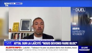 Thomas Portes, député LFI de Seine-Saint-Denis, sur l'interdiction de l'abaya à l'école: "Cette décision, c'est pour évacuer les sujets, le fait que l'éducation nationale est en souffrance"