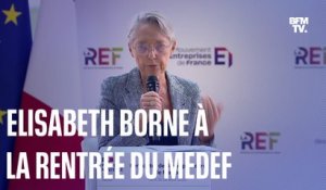 La Première ministre Elisabeth Borne à la conférence de rentrée du Medef