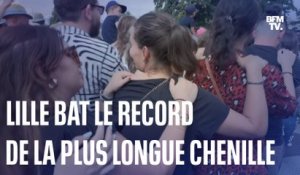 Lille: le record du monde de la plus longue chenille battu en pleine braderie
