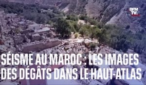 Séisme au Maroc: les images aériennes des villages détruits dans le Haut-Atlas