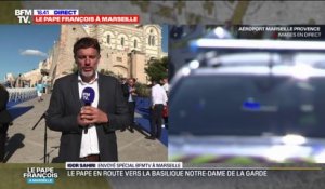 Marseille: le pape en route vers la basilique Notre-Dame de la Garde