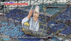 Le pape à Marseille: le tifo du souverain pontife dévoilé dans le stade Vélodrome