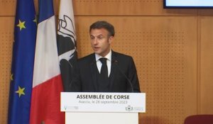 Pour Emmanuel Macron, "la Corse est enracinée dans la France et la République"
