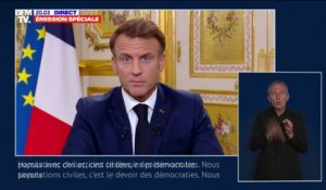 Israël: "La France met tout en œuvre pour faire revenir les otages sains et saufs" affirme Emmanuel Macron