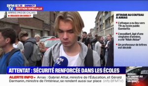 "On a été déplacés dans les vestiaires, fermés à clé, on ne devait pas être visible des fenêtres": un élève du lycée d'Arras témoigne de l'attaque au couteau