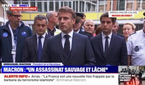 Attaque au couteau à Arras: Emmanuel Macron salue "la rapidité et le professionnalisme" des forces de l'ordre qui a permis "d'éviter sans doute un bilan plus grave"