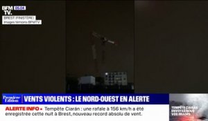 Tempête Ciaran: une partie d'une grue cède à Brest en raison des vents violents