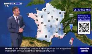Des averses des Landes jusque dans les Hauts-de-France et en région lyonnaise, avec des températures comprises entre 8°C et 20°C...La météo de vendredi 3 octobre