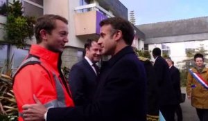 uivez le déplacement d'Emmanuel Macron en Bretagne après le passage de la tempête Ciarán