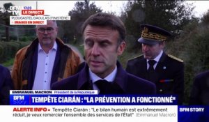 Tempête Ciarán: Emmanuel Macron annonce l'arrivée de "60 sapeurs-pompiers militaires" en Bretagne "dans les heures qui viennent"