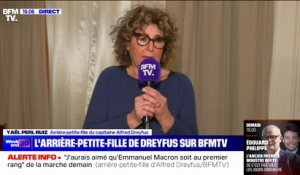 Marche contre l'antisémitisme: "Je voudrais que tout le monde défile en tant que citoyen et qu'il n'y ait pas beaucoup de récupération politique", demande Yaël Perl Ruiz, petite-fille d'Alfred Dreyfus