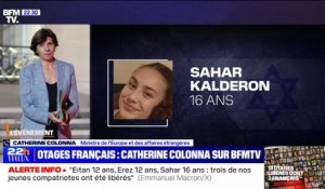 "C'est un immense soulagement": La ministre des Affaires étrangères, Catherine Colonna, réagit à la libération de trois otages français du Hamas