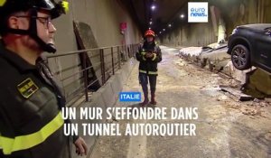 Le mur d'un tunnel autoroutier s'effondre en Italie
