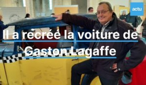 Sarthe : il a recréé la voiture du célèbre personnage de BD Gaston Lagaffe
