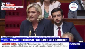 Menace terroriste: "À chaque attaque, les mêmes questions car à chaque attaque, on découvre un auteur connu, repéré, surveillé" assure Marine Le Pen