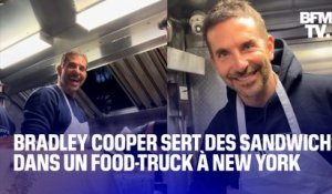 Bradley Cooper sert des sandwichs dans un food-truck à New York