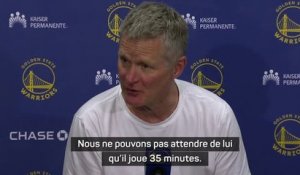 Warriors - Kerr : "Nous ne pouvons pas attendre de Curry qu'il joue 35 minutes"