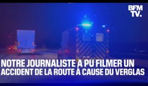 Kévin Floury, journaliste météo BFMTV, a pu filmer un accident de la route ce matin à cause du verglas