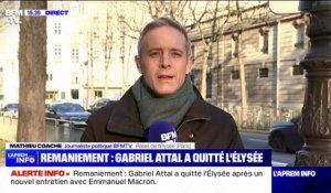 Gabriel Attal s'est entretenu avec Emmanuel Macron à l'Élysée, les premiers noms du nouveau gouvernement attendus ce jeudi après-midi