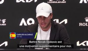 Open d'Australie - Alcaraz : "Battre Djokovic est une motivation supplémentaire pour moi"