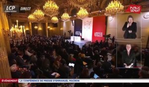 Emmanuel Macron s'en prend au Rassemblement National pensant sa conférence de presse