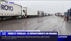 Pluies verglaçantes: des centaines de poids lourds immobilisés sur l'A29 en Seine-Maritime
