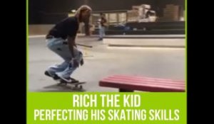 Rich The Kid Shows Off New Skateboard Tricks