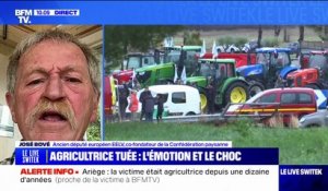 "C'est terrible pour cette famille": José Bové s'exprime après la mort d'une agricultrice sur un point de blocage