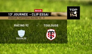 TOP 14 - Essai de Donovan TAOFIFENUA (R92) - Racing 92 - Stade Toulousain