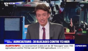 Colère des agriculteurs: 38 "blocages" recensés à travers la France ce samedi