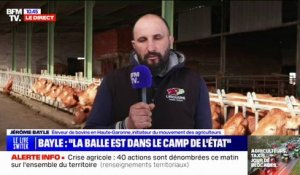 "Le rôle de sauver l'agriculture française, ce n'est pas celui de Jérôme Bayle mais celui des syndicats" assure l'éleveur de bovins