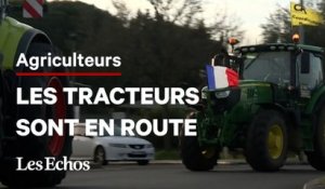 Agriculteurs : une trentaine de tracteurs est en route vers Paris